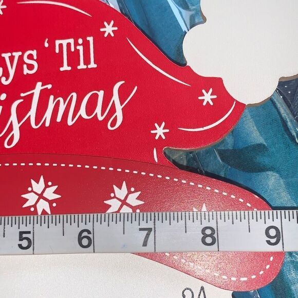 Holiday Style Snowman Countdown to Christmas Wall Door Hanging Red White 9x13 Ne - Picture 5 of 6
